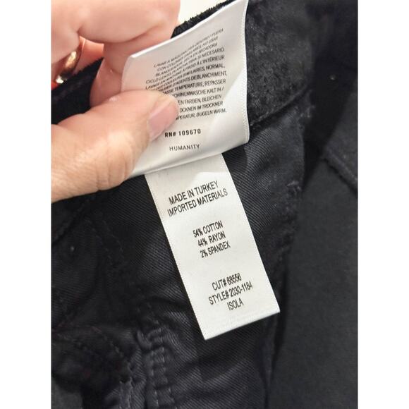 Citizens of Humanity Isola Velvet Mid-Rise Cropped Trouser Pants Black Womens 27 - Picture 7 of 7